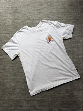 Billabong Men’s White Graphic Pocket-Print Men’s T-Shirt Size Medium